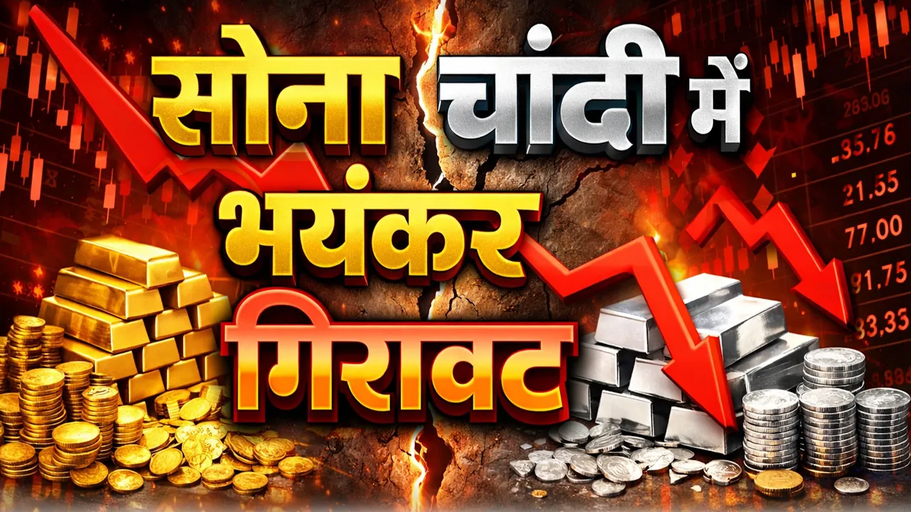 सोना-चांदी में बड़ी गिरावट: निवेशकों के लिए मौका या खतरा? सोना और चांदी लगातार ऊंचाई पर बने हुए थे, लेकिन आज बाजार में अचानक बड़ी गिरावट देखने को मिली। एक ही कारोबारी दिन में चांदी का भाव करीब ₹7,000 टूटकर वापस ₹3,32,000 प्रति किलो के आसपास आ गया। वहीं सोने की कीमत में भी तेज गिरावट दर्ज की गई और दाम करीब ₹15,000 घटकर लगभग ₹1.5 लाख प्रति 10 ग्राम के स्तर पर पहुंच गए। इस तेज गिरावट के पीछे मुख्य वजह मुनाफा वसूली मानी जा रही है। जिन निवेशकों ने पहले निचले स्तर पर सोना और चांदी खरीदी थी, उन्होंने ऊंचे दामों पर बिकवाली शुरू कर दी। इससे बाजार में सप्लाई बढ़ गई और ऊंची कीमतों के कारण मांग में कमी देखने को मिली। यही कारण है कि सोना और चांदी दोनों में एक ही दिन में इतनी बड़ी गिरावट दर्ज की गई। MCX पर क्या चल रहे हैं लेटेस्ट भाव? अगर एमसीएक्स के लाइव चार्ट पर नजर डालें, तो चांदी का फ्यूचर प्राइस करीब ₹3,31,000 के आसपास ट्रेड करता दिखाई दे रहा है। जबकि एक दिन पहले यानी 29 जनवरी को चांदी का भाव ₹4,19,000 प्रति किलो तक पहुंच गया था। इस तरह देखा जाए तो करीब ₹1 लाख तक की गिरावट बहुत कम समय में देखने को मिली है। सोने की बात करें तो एमसीएक्स गोल्ड फ्यूचर्स में कीमत फिलहाल ₹1,58,000 प्रति 10 ग्राम के आसपास है, जबकि बीते दिन यह ₹1,80,000 के स्तर तक पहुंच गया था। यानी सोना और चांदी दोनों ने नया हाई बनाने के बाद तेज करेक्शन दिखाया है। सराफा बाजार में भी भारी गिरावट एमसीएक्स के साथ-साथ सराफा बाजार में भी दामों में बड़ी नरमी देखी गई। आज चांदी करीब ₹40,638 सस्ती हुई, जबकि सोने की कीमत में लगभग ₹9,500 की गिरावट आई। इंडिया बुलियन एंड ज्वेलर्स एसोसिएशन (IBJA) के ताजा रेट्स के अनुसार, चांदी की कीमत अब करीब ₹3,39,000 प्रति किलो और 24 कैरेट सोने का भाव ₹1,65,000 प्रति 10 ग्राम के आसपास दर्ज किया गया है। एमसीएक्स और सराफा बाजार के दामों में फर्क इसलिए होता है क्योंकि एमसीएक्स एक ऑनलाइन ट्रेडिंग प्लेटफॉर्म है, जबकि सराफा बाजार में फिजिकल सोने-चांदी की खरीद-फरोख्त होती है। निवेशकों को कितना नुकसान हुआ? आज की इस गिरावट के चलते कुछ ही घंटों में निवेशकों के करीब ₹33 लाख करोड़ की वैल्यू घटने की बात सामने आ रही है। ग्लोबल मार्केट में भी गोल्ड स्पॉट प्राइस ने ऑल-टाइम हाई बनाने के बाद करीब 6% तक की गिरावट दिखाई, जिसका असर भारतीय बाजार पर भी साफ नजर आया। क्या सोना-चांदी अब सुरक्षित निवेश नहीं रहे? कमोडिटी एक्सपर्ट्स का मानना है कि बीते डेढ़ साल में सोना और चांदी रिकॉर्ड तेजी पर रहे हैं और निवेशकों को अच्छा रिटर्न मिला है। हालांकि, जब कोई एसेट लगातार एकतरफा तेजी दिखाता है, तो उसमें ब्रेक या करेक्शन आना स्वाभाविक होता है। एक्सपर्ट्स के मुताबिक, ग्लोबल स्तर पर हालात में बहुत बड़ा बदलाव नहीं हुआ है, लेकिन ऊंचे दामों पर मुनाफावसूली कभी भी देखने को मिल सकती है। यही कारण है कि मौजूदा गिरावट को एक तरह का रिट्रेसमेंट माना जा रहा है। आगे क्या 2012 जैसा हाल दोहराया जा सकता है? कुछ निवेशकों के मन में यह सवाल भी उठ रहा है कि कहीं 2012 जैसी स्थिति दोबारा तो नहीं बन रही, जब लंबी तेजी के बाद सोना-चांदी कई सालों तक दबाव में रहे थे। एक्सपर्ट्स का कहना है कि यह पूरी तरह आने वाले महीनों में वैश्विक हालात पर निर्भर करेगा। शॉर्ट टर्म में अनुमान लगाया जा रहा था कि अगर मौजूदा रफ्तार बनी रहती तो फरवरी 2026 तक सोना ₹2 लाख प्रति 10 ग्राम के स्तर को छू सकता था। वहीं अंतरराष्ट्रीय बाजार में 2030 तक गोल्ड के और ऊंचे स्तरों की चर्चाएं भी हैं, लेकिन यह लंबी अवधि की बातें हैं। निवेशकों के लिए सही रणनीति क्या हो? मार्केट जानकारों की राय है कि इस समय एक साथ बड़ा निवेश करने से बचना चाहिए। बेहतर होगा कि निवेशक थोड़ा-थोड़ा करके निवेश करें, ताकि बाजार की तेजी और गिरावट दोनों का फायदा मिल सके। अगर कोई व्यक्ति ₹2 लाख निवेश करने की सोच रहा है, तो उसे एक साथ पूरी रकम लगाने के बजाय किस्तों में निवेश करना ज्यादा सुरक्षित माना जा रहा है। गोल्ड या सिल्वर ETF के जरिए मंथली या वीकली निवेश शुरू करना एक संतुलित तरीका हो सकता है। निष्कर्ष सोना और चांदी लंबी अवधि में अब भी मजबूत माने जाते हैं, लेकिन शॉर्ट टर्म में इनमें उतार-चढ़ाव बना रह सकता है। ऐसे में जल्दबाजी में बड़ा फैसला लेने के बजाय संतुलित और चरणबद्ध निवेश रणनीति अपनाना ही समझदारी भरा कदम माना जा रहा है।